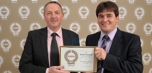 Garry Jackson and Colin Mooney accept the prestigious Royal Society for the Prevention of Accidents (RoSPA) Occupational Health and Safety Awards