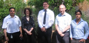 NATS Maths Mentor Project Manager, Richard Scott (second from right) pictured here with NATS mentors and King Richard school staff.