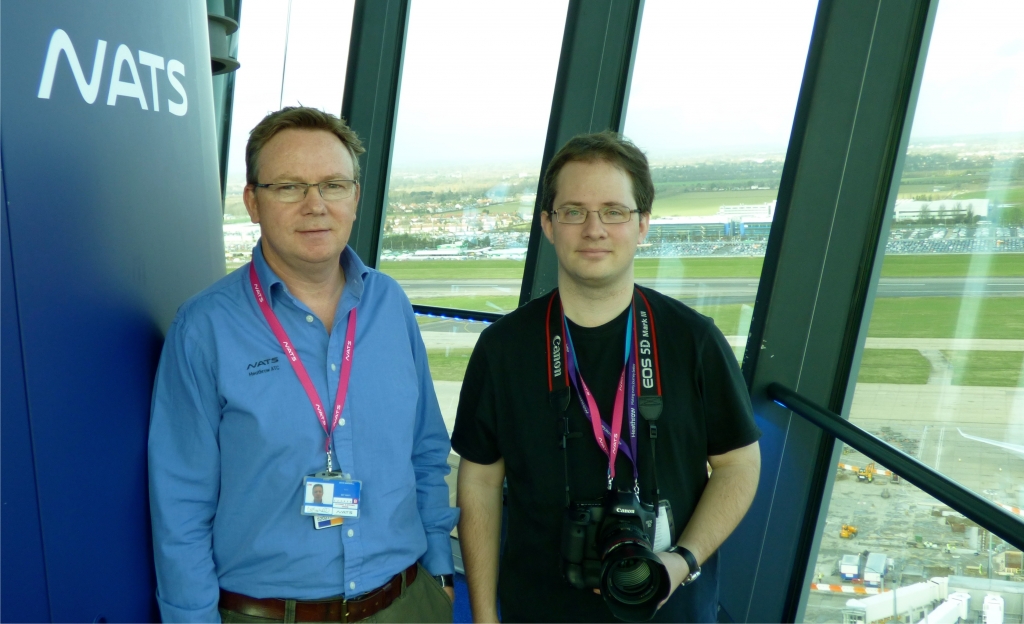 Tim with David Marshall, NATS Head of ATC Training at Heathrow.