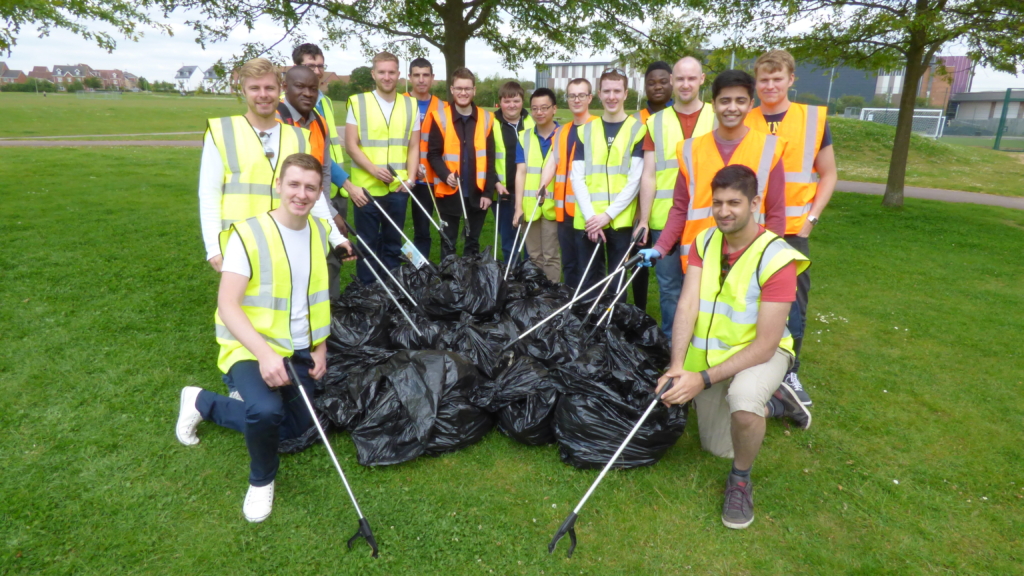 NATS Early Careers Scheme engineers pick up litter in Whiteley