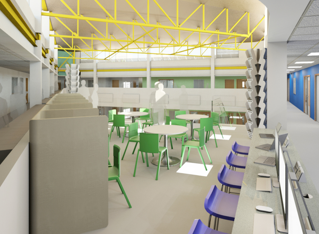 An artist impression of a workspace area at the new University Technical College